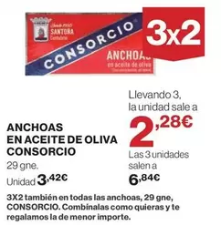 Oferta de Consorcio - Anchoas En Aceite De Oliva por 3,42€ en El Corte Inglés