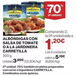 Oferta de Carretilla - Albondigas Con Salsa De Tomate O A La Jardinera por 3,99€ en El Corte Inglés