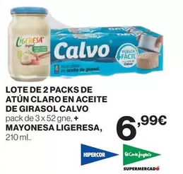 Oferta de Calvo - Lote De 2 Packs De Atun Claro En Aceite De Girasol por 6,99€ en El Corte Inglés