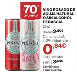 Oferta de Peñascal - Vino Rosado De Aguja Natural O Sin Alcohol por 2,8€ en El Corte Inglés