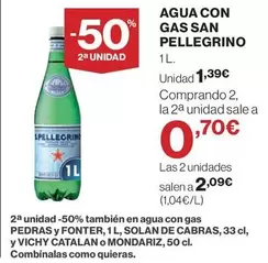 Oferta de San Pellegrino - Agua Con Gas por 1,39€ en El Corte Inglés