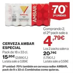 Oferta de Ambar - Cerveza Especial por 15,95€ en El Corte Inglés