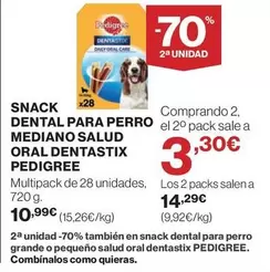 Oferta de Pedigree - Snack Dental Para Perro Mediano Salud Oral Dentastix por 10,99€ en El Corte Inglés