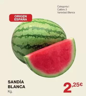Oferta de Origen - Sandía Blanca por 2,25€ en El Corte Inglés