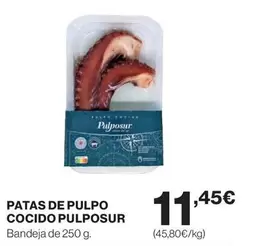 Oferta de Patas De Pulpo Cocido Pulposur por 11,45€ en El Corte Inglés