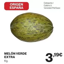 Oferta de Origen - Melon Verde Extra por 3,19€ en El Corte Inglés