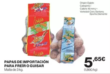 Oferta de Origen - Papas De Importacion Para Freir O Guisar por 5,65€ en El Corte Inglés