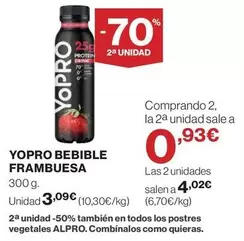 Oferta de YoPRO - Yopro Bebible Frambuesa por 3,09€ en El Corte Inglés