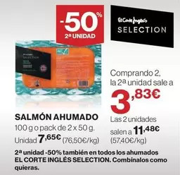 Oferta de Salmón Ahumado por 7,65€ en El Corte Inglés