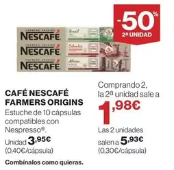 Oferta de Nescafé - Cafe Farmers Origins por 3,95€ en El Corte Inglés