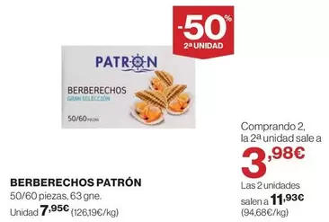 Oferta de Patrón - Berberechos por 7,95€ en El Corte Inglés