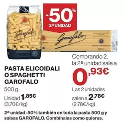 Oferta de Garofalo - Pasta Elicoidali O Spaghetti por 1,85€ en El Corte Inglés