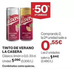 Oferta de La Casera - Tinto De Verano por 1,09€ en El Corte Inglés