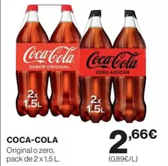 Oferta de Coca-Cola - Original O Zero por 2,66€ en El Corte Inglés