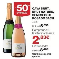 Oferta de Bach - Cava Brut, Brut Nature, Semi Seco O Rosado por 5,65€ en El Corte Inglés