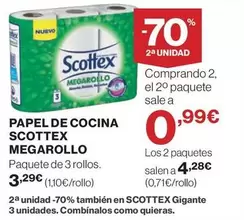 Oferta de Scottex - Papel De Cocina Megarollo por 3,29€ en El Corte Inglés