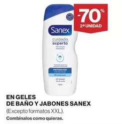 Oferta de Sanex - En Geles De Bano Y Jabones en El Corte Inglés
