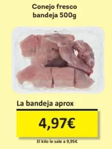 Oferta de Conejo Fresco Bandeja por 4,97€ en Economy Cash