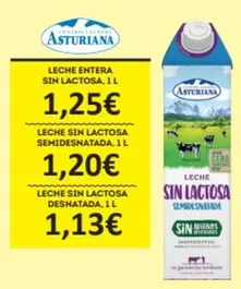 Oferta de La Asturiana - Leche Sin Lactosa Semidesnatada por 1,25€ en Economy Cash