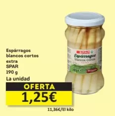 Oferta de Spar - Esparragos Blancos Cortos Extra por 1,25€ en Economy Cash