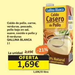 Oferta de Gallina Blanca - Caldo De Pollo por 1,69€ en Economy Cash
