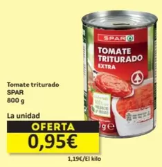 Oferta de Spar - Tomate Triturado por 0,95€ en Economy Cash