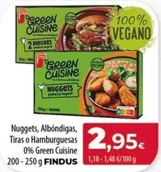 Oferta de Findus - Nuggets, Albóndigas, Tiras O Hamburguesas 0% Green Cuisine por 2,95€ en Spar Tenerife