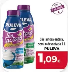 Oferta de Puleva - Sin Lactosa Entera, Semi O Desnatada por 1,09€ en Spar Tenerife
