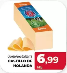Oferta de Castillo de Holanda - Queso Gouda Barra por 6,99€ en Spar Tenerife