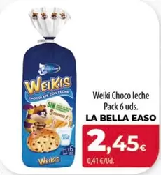 Oferta de La Bella Easo - Weiki Choco Leche Pack 6 Uds. por 2,45€ en Spar Tenerife