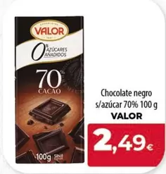 Oferta de Valor - Chocolate Negro S/azucar 70% por 2,49€ en Spar Tenerife
