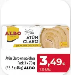 Oferta de Albo - Atun Claro En Ac/oliva por 3,49€ en Spar Tenerife