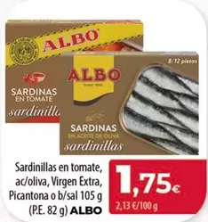 Oferta de Albo - Sardinillas En Tomate, Ac/oliva, Virgen Extra, Picantona O B/ Sal por 1,75€ en Spar Tenerife
