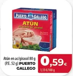 Oferta de Puerto Gallego - Atun En Aceite De Girasol por 0,59€ en Spar Tenerife