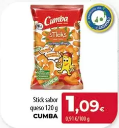 Oferta de Cumba - Stick Sabor Queso por 1,09€ en Spar Tenerife
