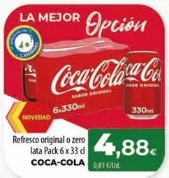 Oferta de Coca-Cola - Refresco Original O Zero por 4,88€ en Spar Tenerife