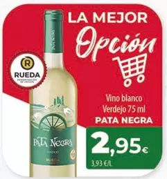 Oferta de Pata Negra - Vino Blanco Verdejo por 2,95€ en Spar Tenerife