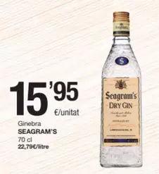 Oferta de Seagram's - Ginebra por 15,95€ en SPAR Fragadis