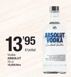 Oferta de Absolut - Vodka por 13,95€ en SPAR Fragadis