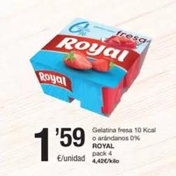 Oferta de Royal - Gelatina Fresa O Arandanos 0% por 1,59€ en SPAR Fragadis