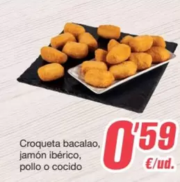 Oferta de Croqueta Bacalao por 0,59€ en SPAR Fragadis