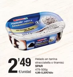 Oferta de Spar - Helado En Tarrina Stracciatella O Tiramisu por 2,49€ en SPAR Fragadis