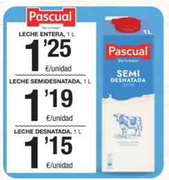 Oferta de Pascual - Leche Semidesnatada por 1,25€ en SPAR Fragadis