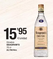 Oferta de Seagram's - Ginebra por 15,95€ en SPAR Fragadis