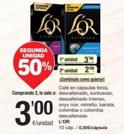 Oferta de Espresso - Café En Cápsulas por 3,99€ en SPAR Fragadis