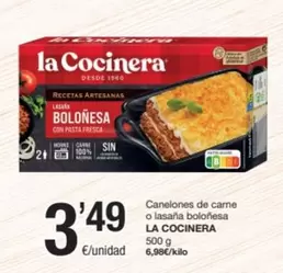Oferta de La Cocinera - Canelones De Carne O Lasana Bolonesa por 3,49€ en SPAR Fragadis