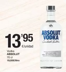 Oferta de Absolut - Vodka por 13,95€ en SPAR Fragadis