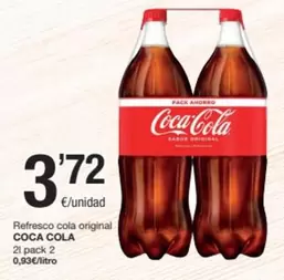 Oferta de Coca-Cola - Refresco Cola Original por 3,72€ en SPAR Fragadis