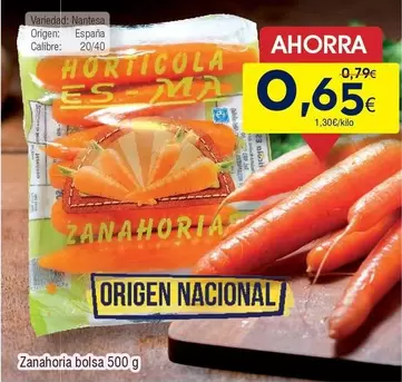 Oferta de Origen - Zanahoria Bolsa por 0,65€ en Froiz