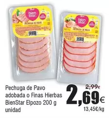 Oferta de Elpozo - Pechuga De Pavo Adobada O Finas Hierbas Bienstar por 2,69€ en Froiz